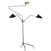 Industrial black adjustable spider arm floor lamp with sleek articulated metal arms and conical shades for living room decorbites floor lamp
