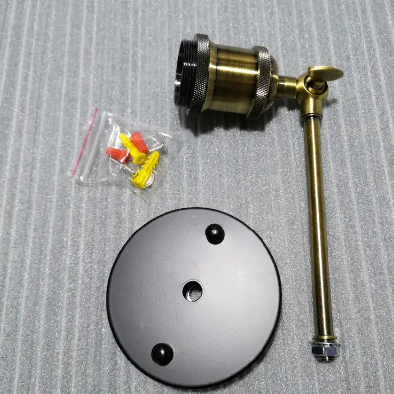 Brass-finished adjustable industrial led wall light with matte black mount and yellow orange anchors for decorbites industrial led decor
