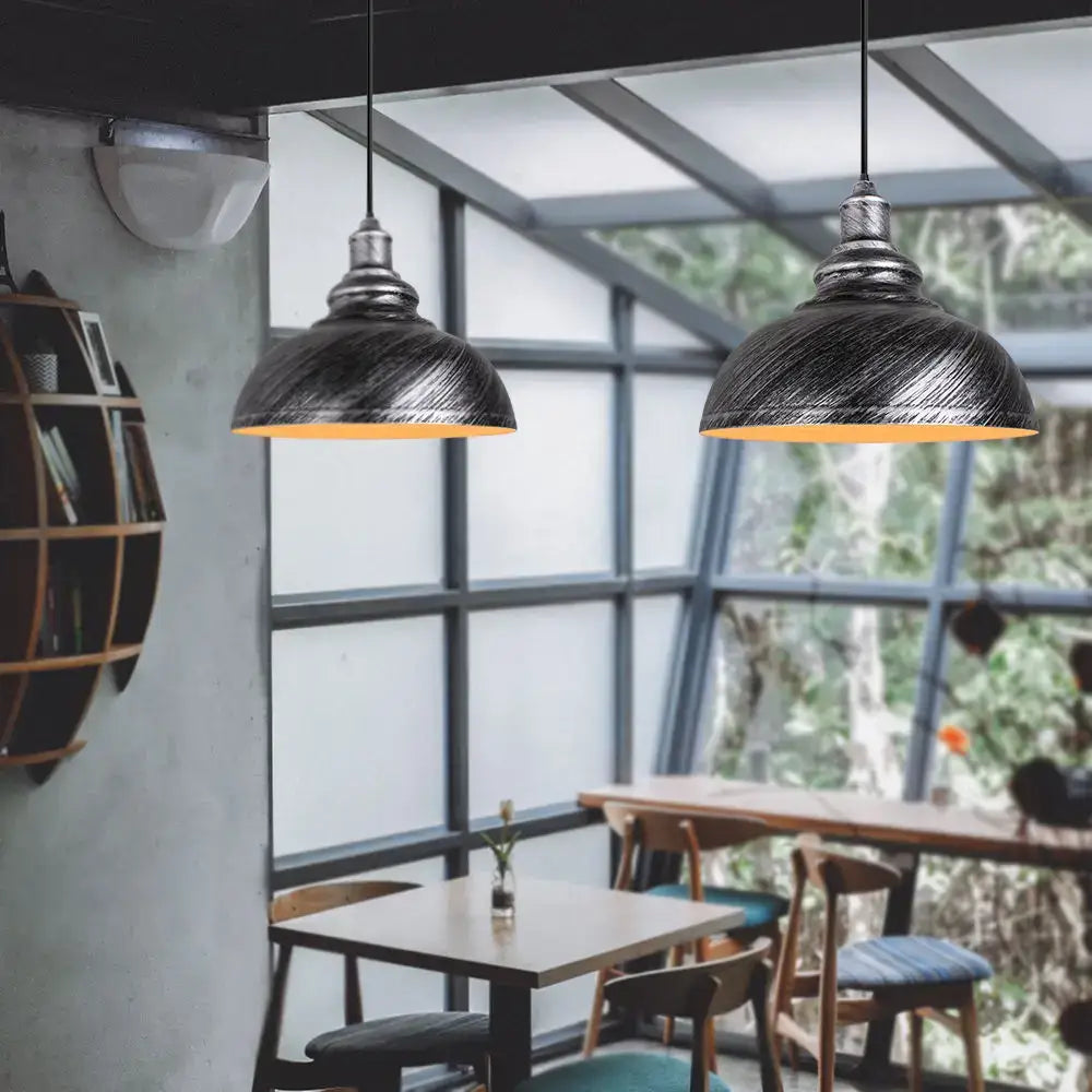 Industrial black and copper pendant lights set of 2 with brushed metal finish and warm glow for dining room decorbites industrial loft