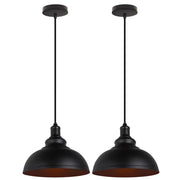 Industrial black and copper pendant lights set of 2 with matte finish and iron build for decorbites industrial loft dining room