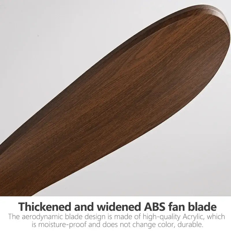 Dark brown thickened abs fan blade with smooth aerodynamic design in industrial vintage ceiling fan for bedroom use