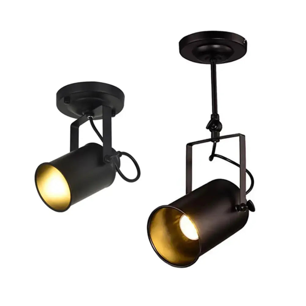 Industrial black and gold wrought iron spotlight with adjustable arms for living room decorbites black wrought design