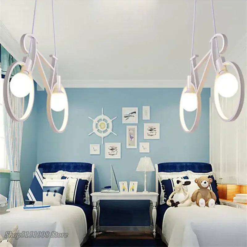 White modern pendant light with circular ring design for decorbites industrial bicycle pendant living room fixture