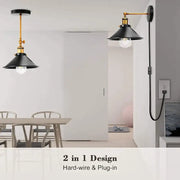 Industrial black and brass wall lamp and pendant with decorbites industrial black style for modern bedroom sconce decor