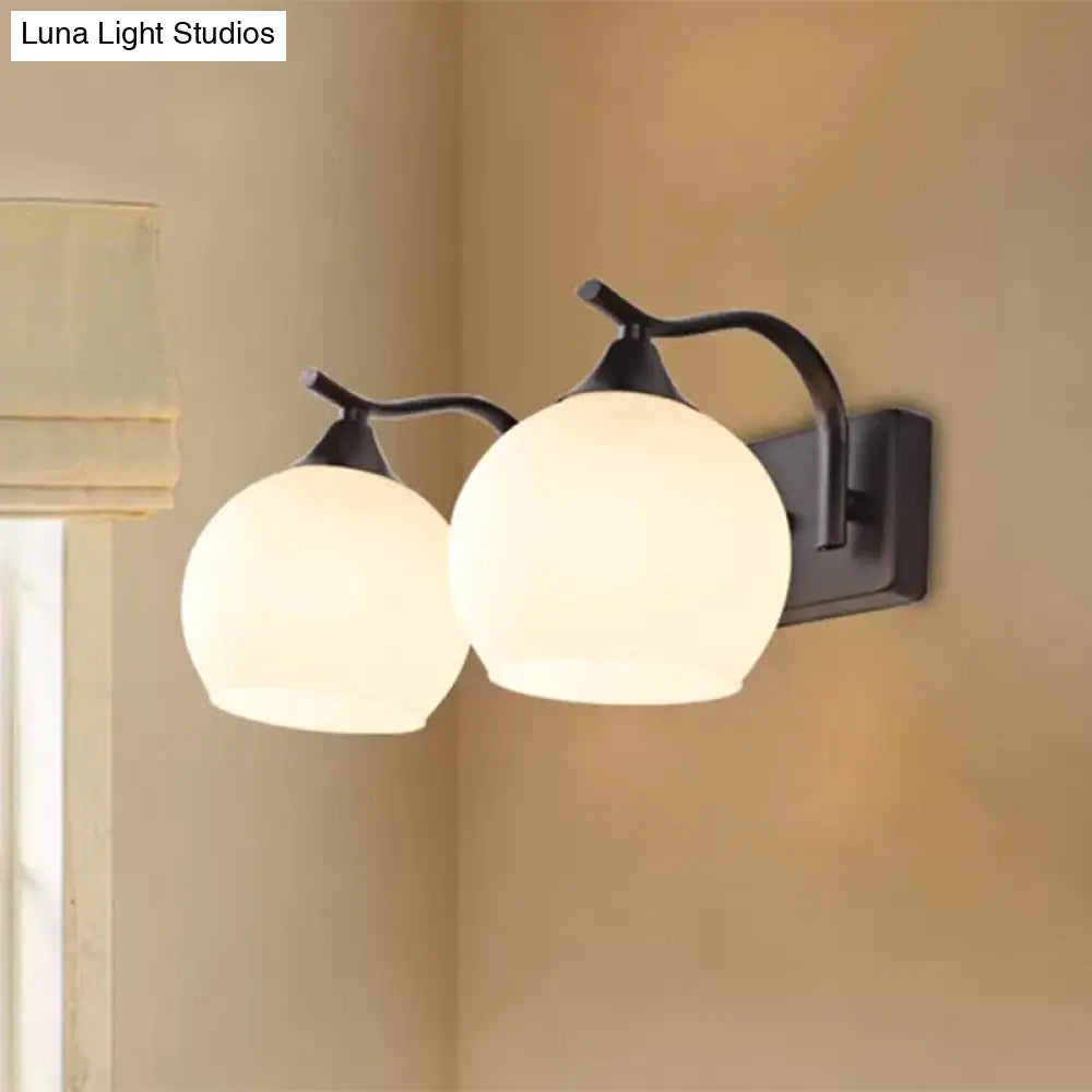 DecorBites™ DecorBites™ Industrial Black Bubble Frosted Glass Wall Sconce - 2-Light Living Room Lighting Fixture
