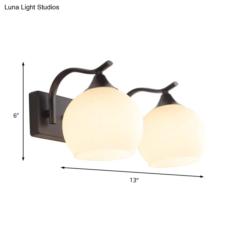 DecorBites™ DecorBites™ Industrial Black Bubble Frosted Glass Wall Sconce - 2-Light Living Room Lighting Fixture
