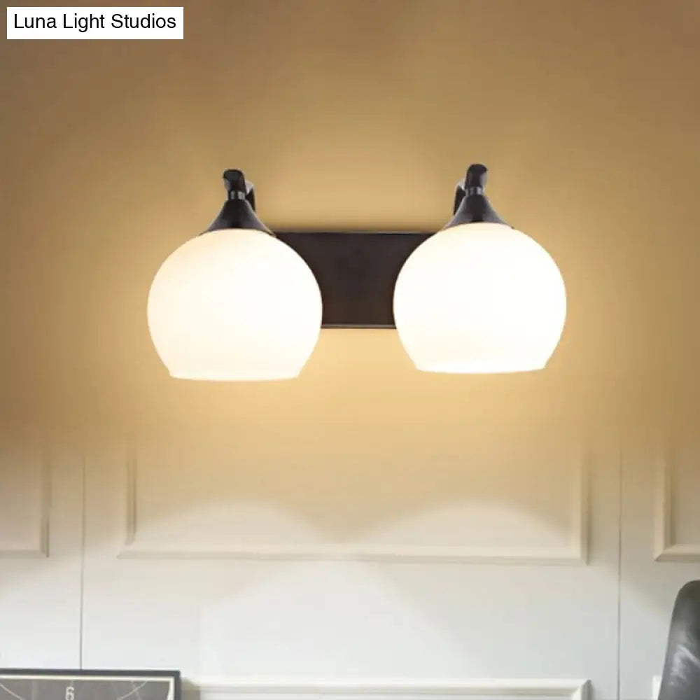 DecorBites™ DecorBites™ Industrial Black Bubble Frosted Glass Wall Sconce - 2-Light Living Room Lighting Fixture