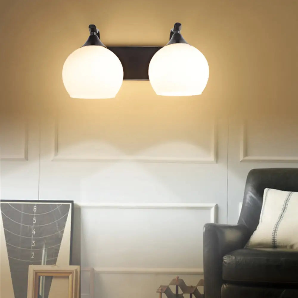 DecorBites™ DecorBites™ Industrial Black Bubble Frosted Glass Wall Sconce - 2-Light Living Room Lighting Fixture