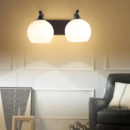 DecorBites™ DecorBites™ Industrial Black Bubble Frosted Glass Wall Sconce - 2-Light Living Room Lighting Fixture