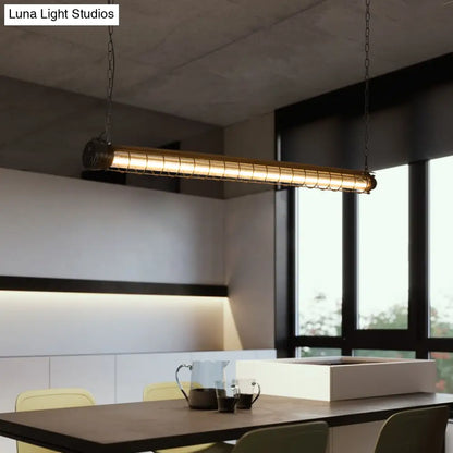 Lámpara colgante industrial negra DecorBites™ con diseño tubular para techo de comedor