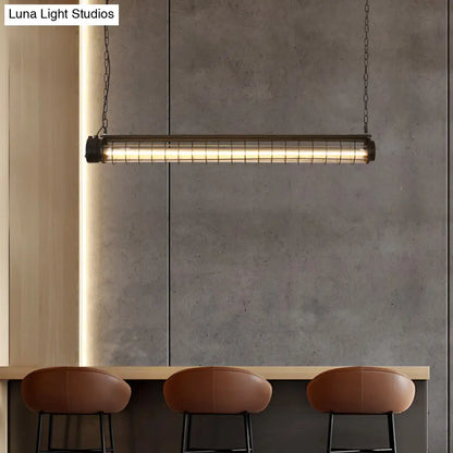 Lámpara colgante industrial negra DecorBites™ con diseño tubular para techo de comedor