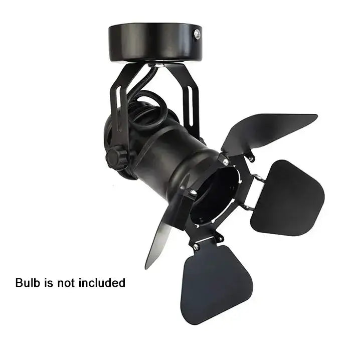 Industrial black metal ceiling spotlight lamp with adjustable directional blades for hallway lighting