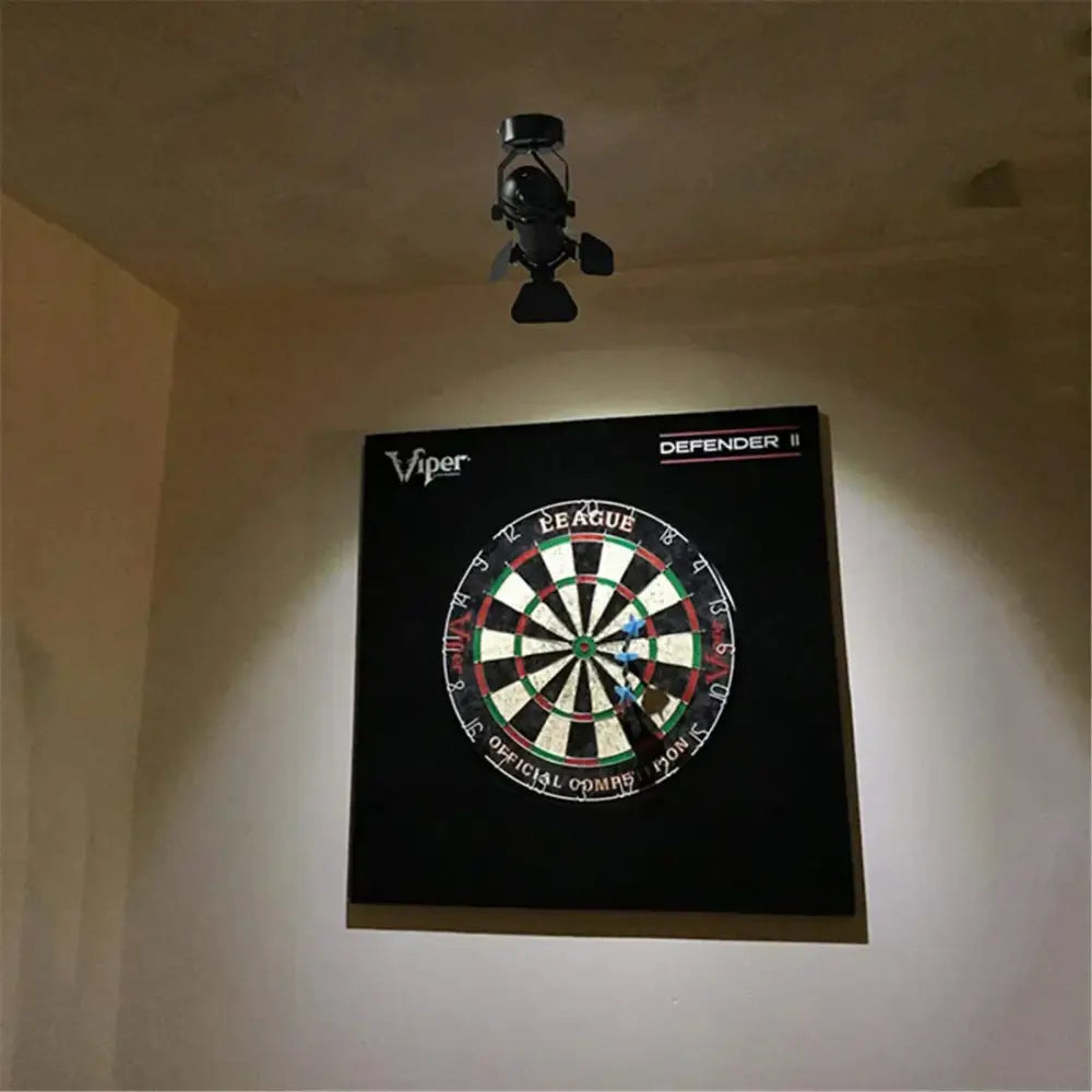 Industrial black ceiling spotlight lamp with adjustable hallway blades and colorful black viper defender ii dartboard design