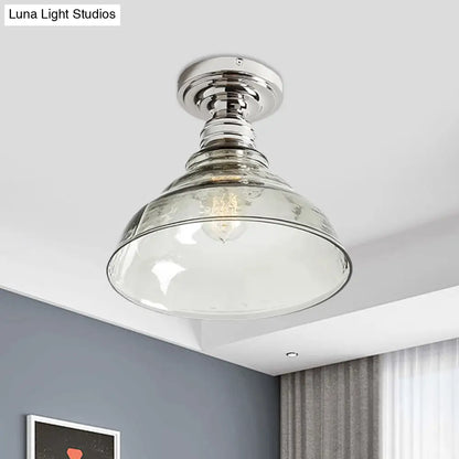 DecorBites™ DecorBites™ Industrial Black/Chrome Ceiling Mount - 1 Light Semi Flush Light with Bowl Shade for Living Room