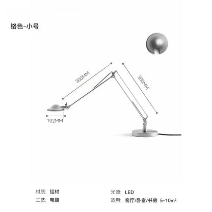 Silver-toned aluminum desk light with a sleek rocker arm design featuring led lighting for office task use decorbites industrial black