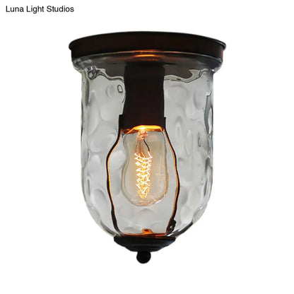 DecorBites™ DecorBites™ Industrial Black Clear Glass Ceiling Mount Light Fixture for Dining Room - 6"/8" Wide