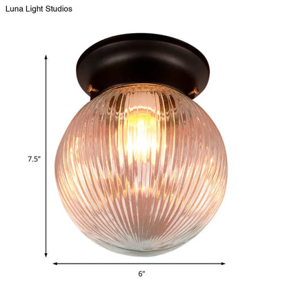 DecorBites™ DecorBites™ Industrial Black/Clear Glass Flush Mount Lighting Fixture, 6"/6.5" Wide