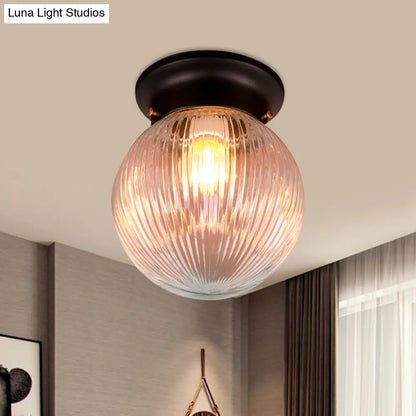 DecorBites™ DecorBites™ Industrial Black/Clear Glass Flush Mount Lighting Fixture, 6"/6.5" Wide