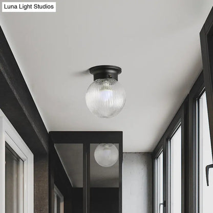 DecorBites™ DecorBites™ Industrial Black/Clear Glass Flush Mount Lighting Fixture, 6"/6.5" Wide