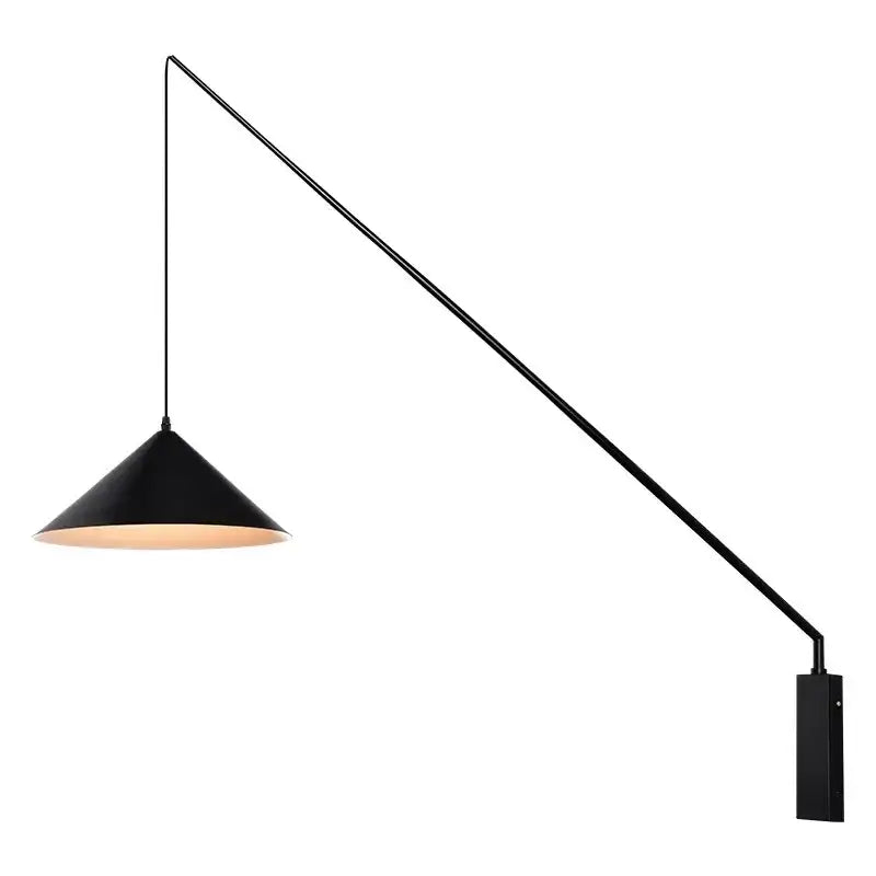 Black conical pendant lamp with matte finish and sleek design for decorbites industrial fishing sconce kitchen wall lamp