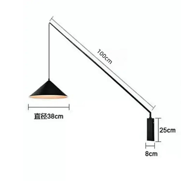 Industrial black conical fishing sconce kitchen wall lamp with matte finish and warm interior by decorbites industrial