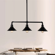 Black industrial conical island 3 bulb pendant light for dining room with 220v-240v 110v-120v compatibility