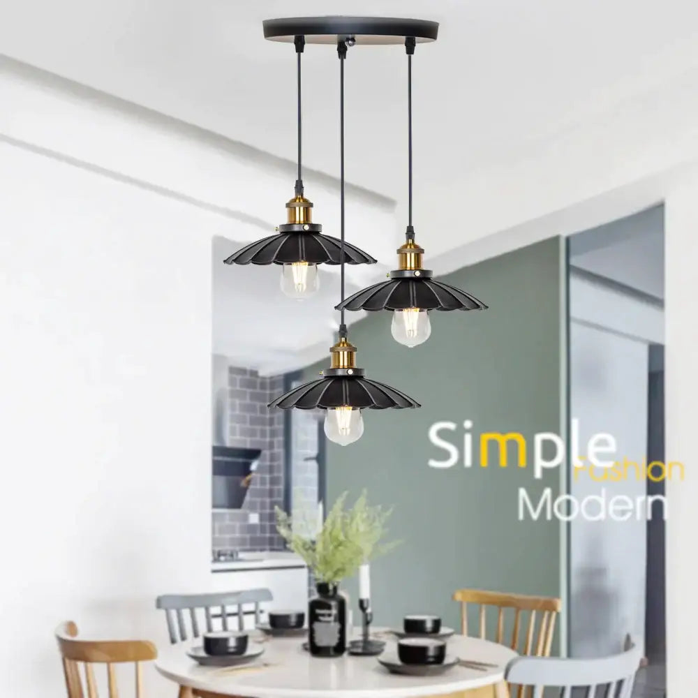 Black pendant light with brass accents and fluted shades from decorbites copper vintage pendant kitchen collection