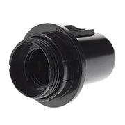 Black plastic industrial e27 base bulb socket lamp holder with threaded metal contacts for bedroom switch use