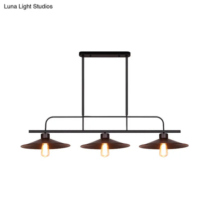 DecorBites™ Industrial Black Finish Flared Hanging Lamp with 3 Lights - Perfect for Restaurants!