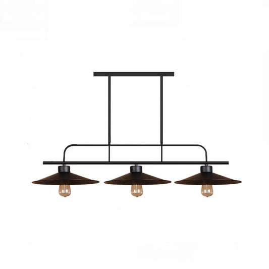 DecorBites™ Industrial Black Finish Flared Hanging Lamp with 3 Lights - Perfect for Restaurants!