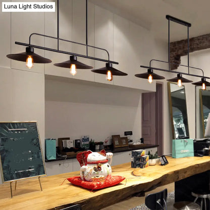 DecorBites™ Industrial Black Finish Flared Hanging Lamp with 3 Lights - Perfect for Restaurants!