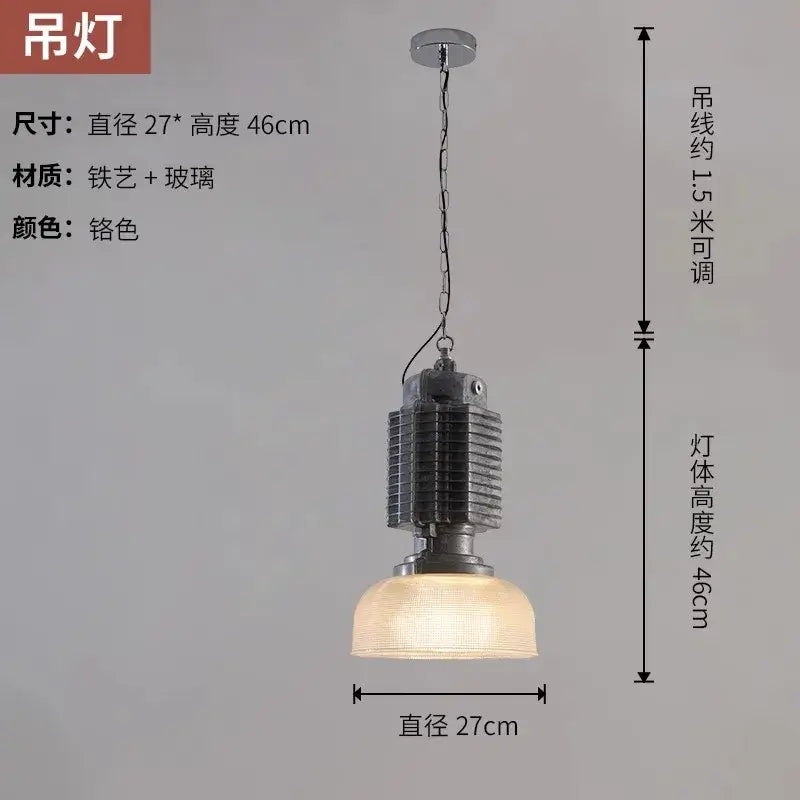 Industrial black glass chrome pendant light with ribbed metal body and frosted glass shade for dining room decorbites glass chrome