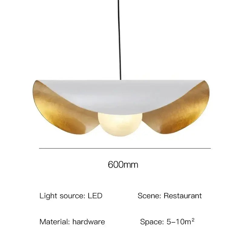 Industrial black and gold lotus leaf pendant light with white and gold metallic lederam manta pendant design decorbites lederam