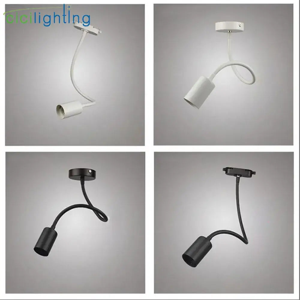 Industrial black gooseneck track lighting fixtures with flexible curved arms in white and black for clothing store decorbites industrial gooseneck