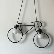 Industrial black iron bike chandelier with two exposed bulbs iron bike chandelier pendant for dining room decorbites iron bike