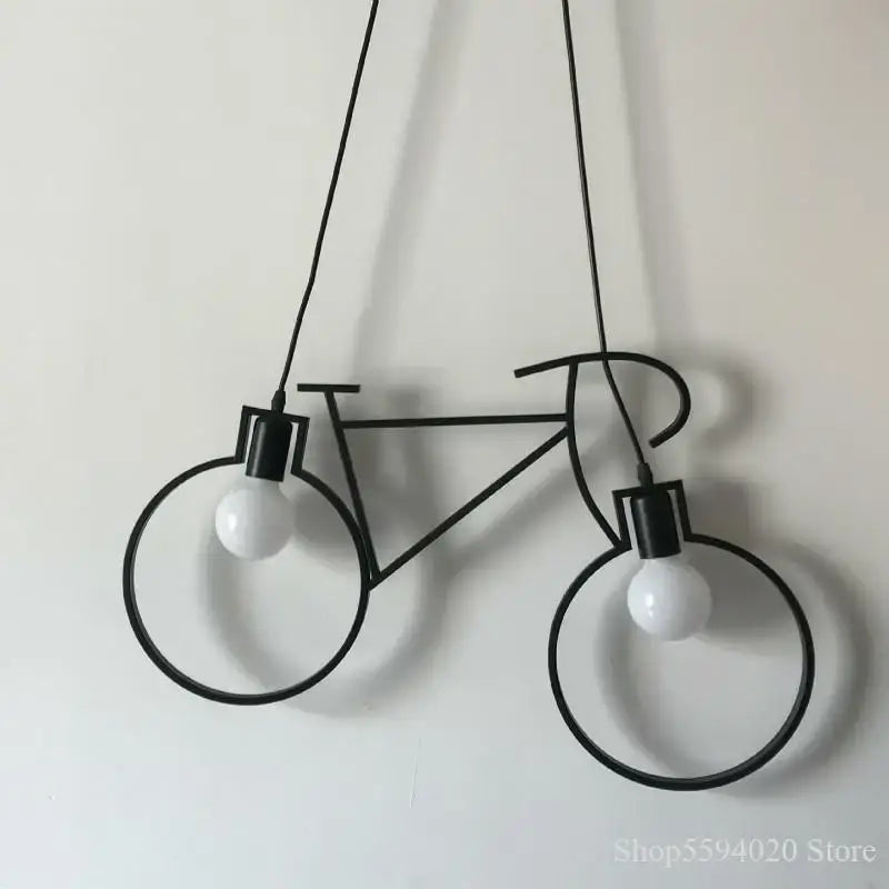 Industrial black iron bike chandelier with two exposed bulbs iron bike chandelier pendant for dining room decorbites iron bike