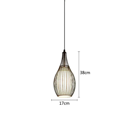 A sleek 38cm dark bronze decorbites iron cage pendant light with woven wireframe for dining room decorbites iron cage pendant