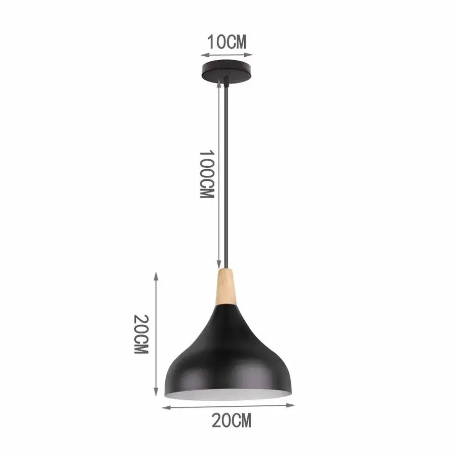 Black matte-finished industrial iron pendant light with wooden accent for kitchen edison bulb decorbites industrial iron pendant