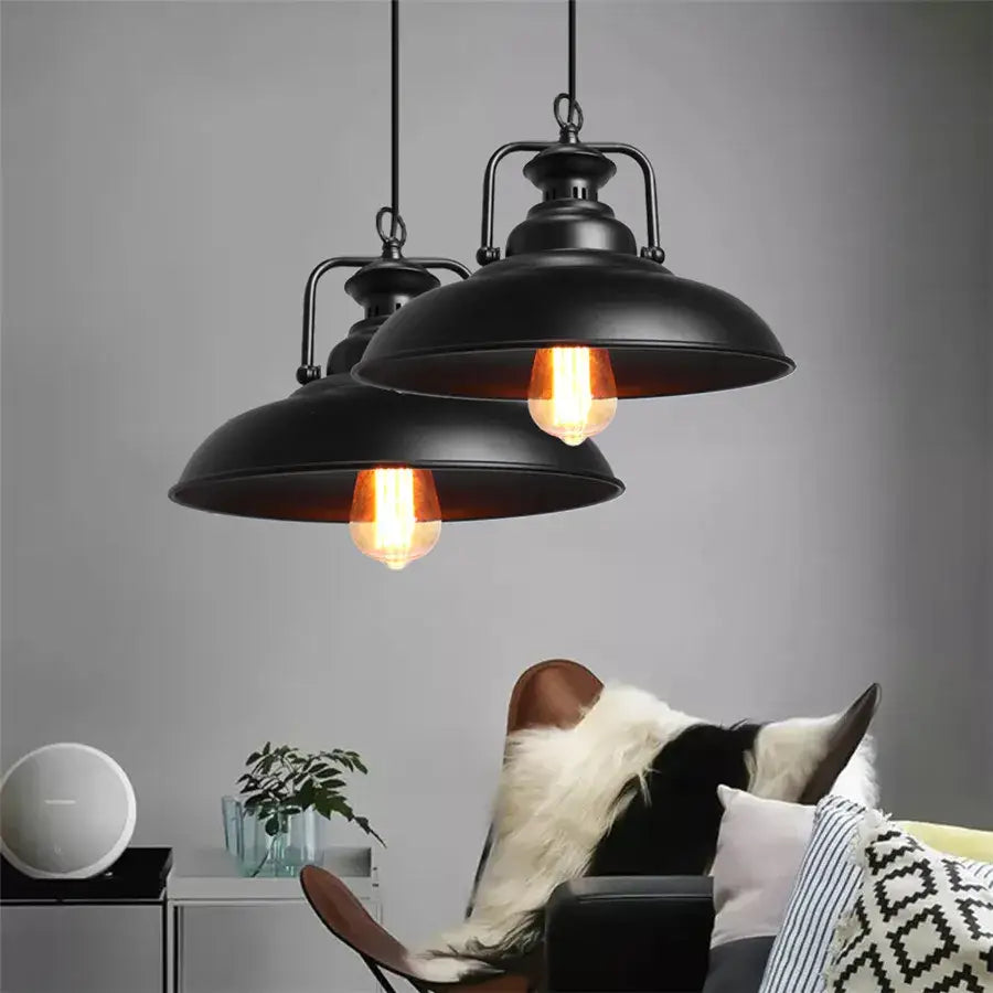 Black industrial iron pendant lights with exposed edison bulbs for kitchen decorbites industrial iron pendant decor