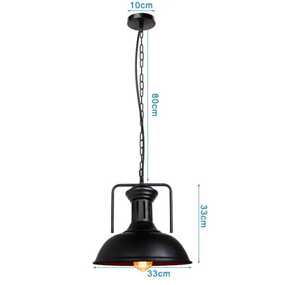 Black metal industrial iron pendant light with dome shade and chain suspension for kitchen decorbites industrial iron pendant use