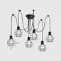 Industrial Black Iron Wire Ball Cage Pendant Lamp for Dining Room