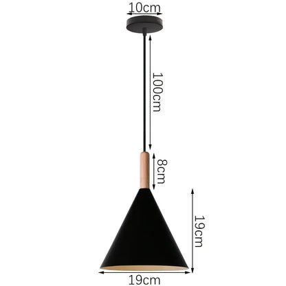 Industrial black matte aluminum pendant light with wooden accents decorbites industrial aluminium pendant for kitchen decor