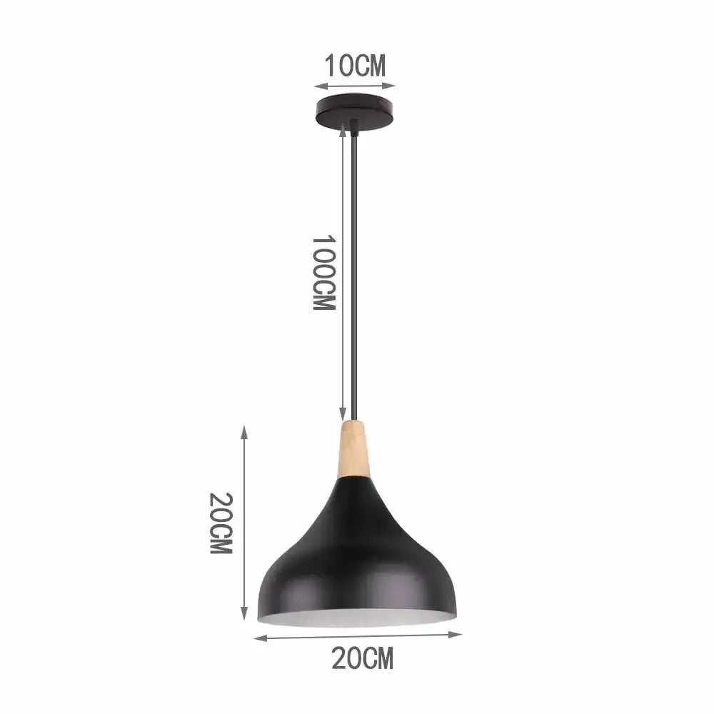 Industrial black matte aluminium pendant light with wooden accent decorbites industrial aluminium pendant for kitchen decor