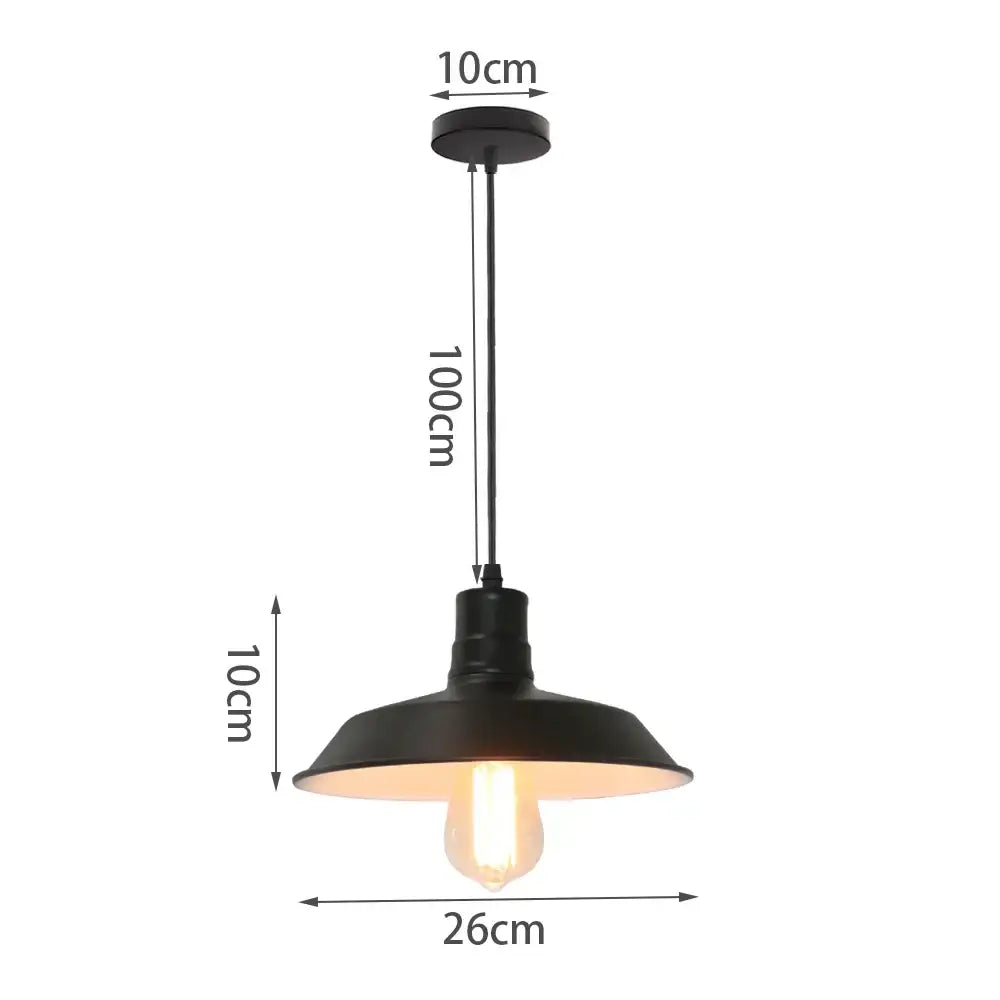 Black matte aluminum industrial aluminium pendant light with 10cm ceiling mount and exposed edison bulb for kitchen decorbites
