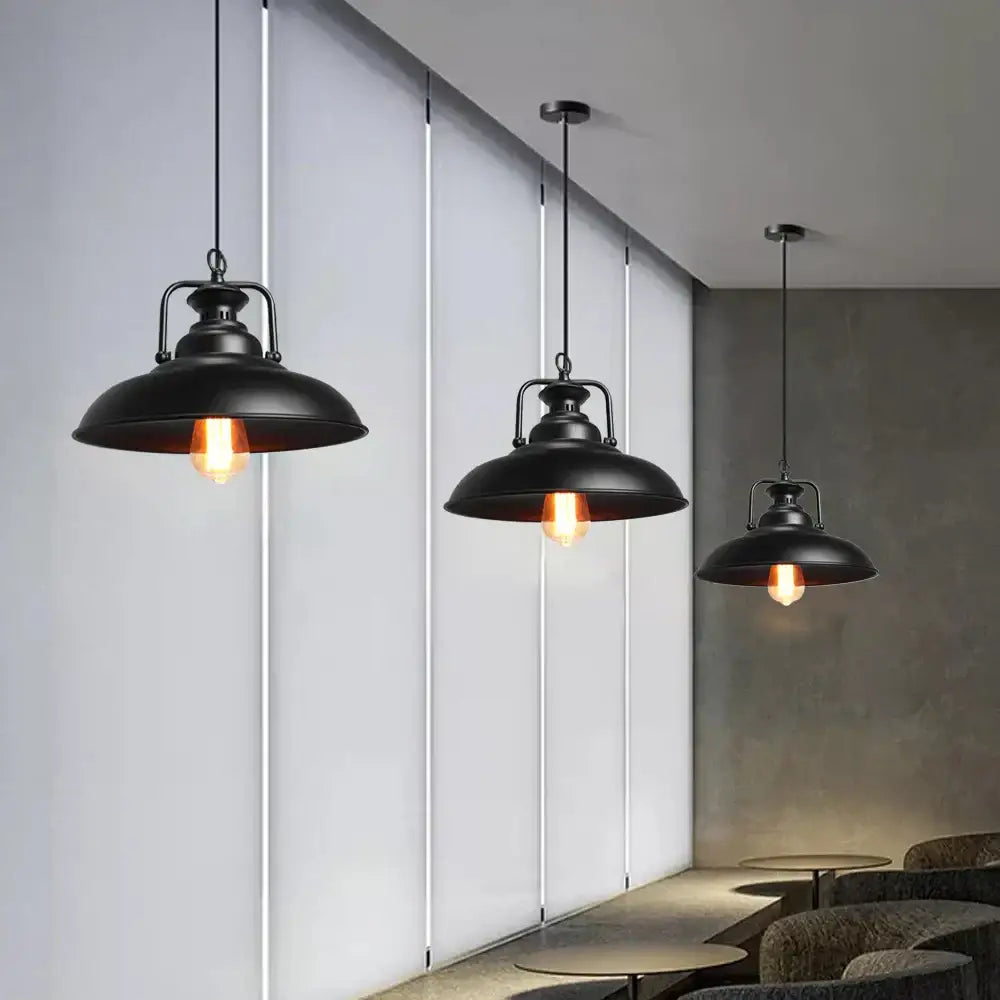 Industrial black matte aluminium pendant light with exposed filament bulbs for kitchen wood accents decorbites industrial aluminium pendant