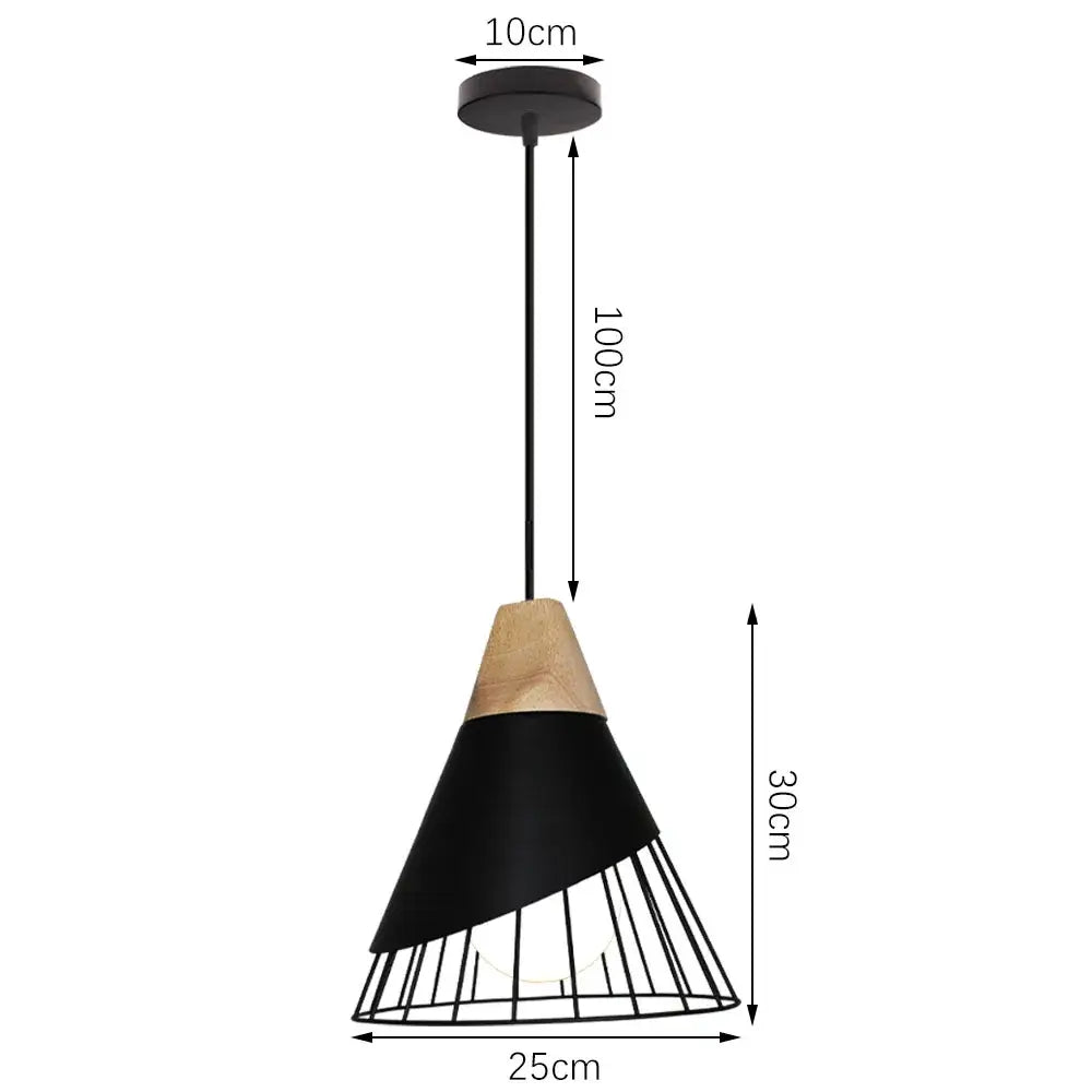 Black metal pendant light with wooden top and wire cage design decorbites industrial aluminium pendant for kitchen decor