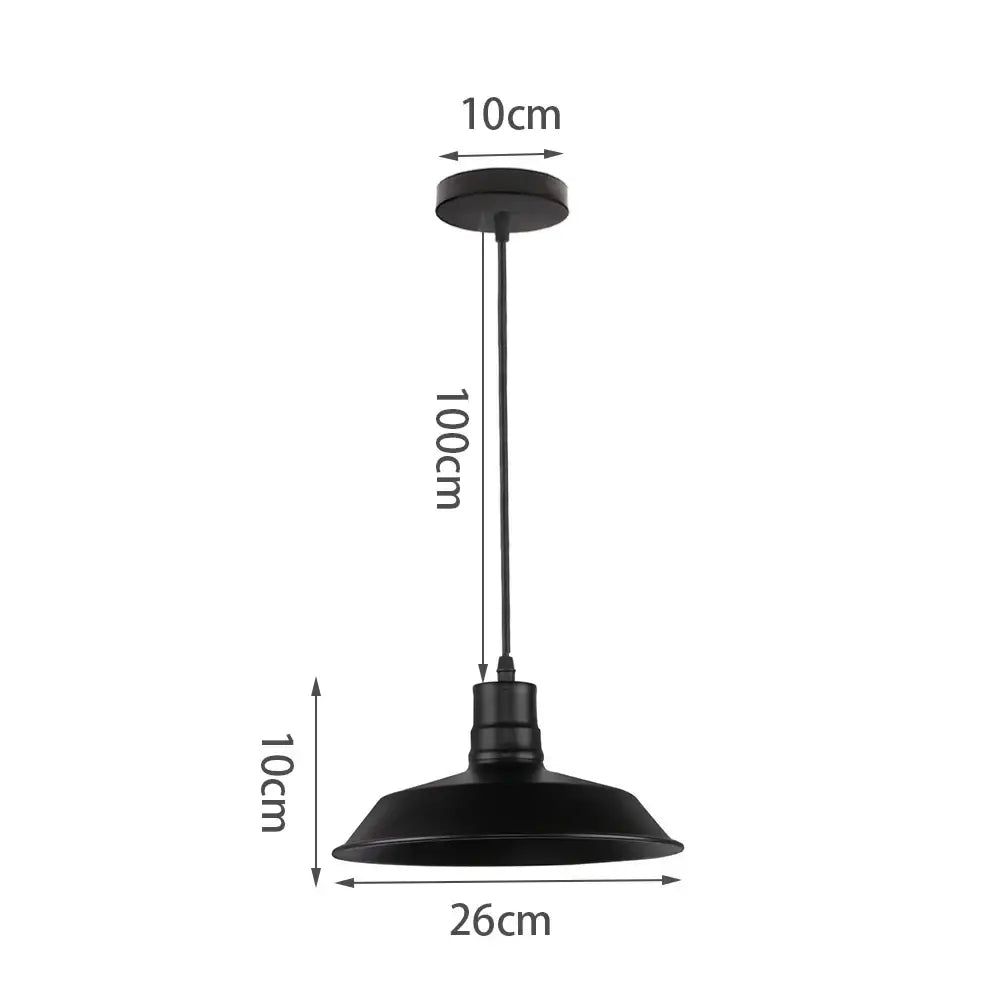Industrial black matte aluminium pendant light with 26cm dome shade and 100cm cable for kitchen decorbites industrial aluminium pendant