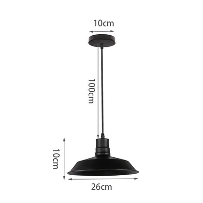 Industrial black matte aluminium pendant light with 26cm dome shade and 100cm cable for kitchen decorbites industrial aluminium pendant