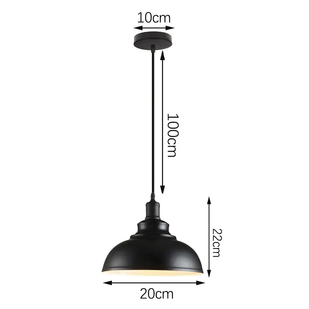 Industrial black matte aluminium pendant light with dome shade and 10cm ceiling mount by decorbites industrial aluminium pendant