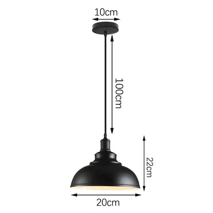 Industrial black matte aluminium pendant light with dome shade and 10cm ceiling mount by decorbites industrial aluminium pendant